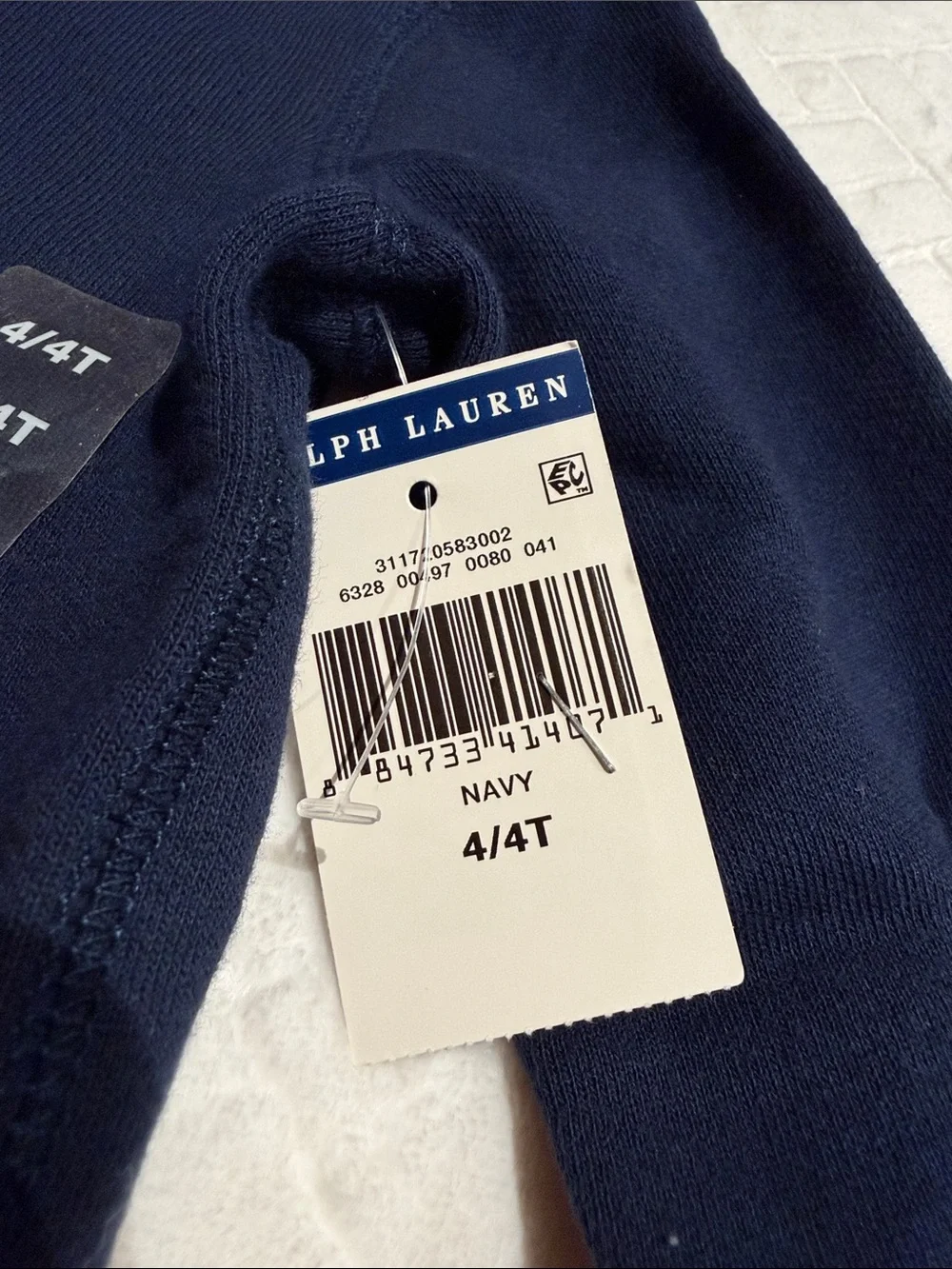 Ralph Lauren Navy Zip Hoodie with Pink Pony size 4/4T